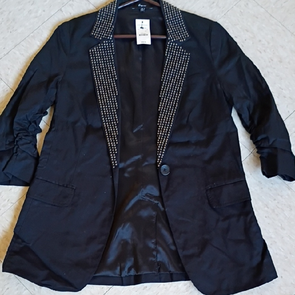 Express Black Blazer with Silver Accents - Picture 1 of 9